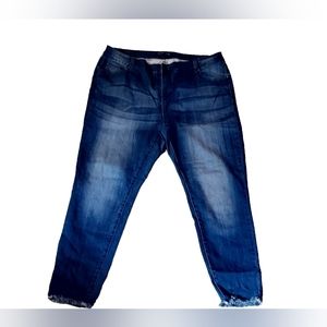 Celebrity Blues Los Angeles Jeans 20 Pants Denim Blue Woman Stretch Frayed Ankle